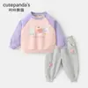 Conjunto Kaka Panda para Niñas Ropa Infantil para Niñas Otoño Casual Atuendo de Otoño Ropa Infantil para Bebés Ropa de Primavera para Bebés