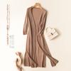Malha Cardigan Mulheres de comprimento médio grande tamanho verão fino gelo jaqueta de seda Camisa protetor solar Ar Condicionado Exterior Camisa Feminina Slim-fit All-match