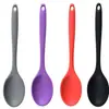 Colher de Sopa de Silicone Reforçado com Núcleo de Metal, Resistente a Altas Temperaturas, Cabo Longo, Utensílio de Cozinha Doméstico, Atacado em Estoque