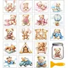 Adesivos de Transferência a Frio Ursinho Fofo em Aquarela para Copos de Vidro, Vasos de Flores, Cadernos, Decoração DIY, Adesivos Criativos Feitos à Mão