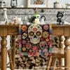 Bandeira de Mesa do Dia dos Mortos Mais Vendida da Amazon Estampa Floral de Caveira Carnaval Mexicano Decoração de Mesa de Sala de Estar Toalha de Mesa