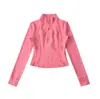 Top Deportivo de Yoga y Fitness Estilo Chica Caliente Estilo Americano Nuevo para Primavera y Otoño 2026 Chaqueta de Manga Larga con Cuello Alto y Cremallera Corta para Mujer