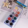 Pigmento de arte infantil transfronterizo 12 colores 16 colores amor caja cuadrada grande pigmento semi-seco pastel suit pintura pintura acuarela