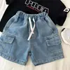 Shorts Jeans Masculino Estilo Novo de Verão, Calças Casuais de Quatro Quartos, Calças Infantis Casuais, Hot Pants para Meninos Pequenos 2025