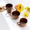 Mango de Madera de Azufaifo Aislamiento Térmico Trasero Taza de Madera para el Hogar Taza de Café para Cuello Blanco Taza de Leche Universal Madera