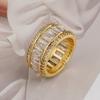 Anillo Europeo y Americano Transfronterizo de Diamante Completo para Mujer, Apertura de Circonita de Gama Alta de Nicho, Anillo Ajustable, No se Desvanece, Venta al por Mayor Versátil