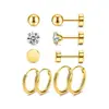 Moda Nuevo Mancuerna Personalizada Circonita Pendientes para Mujer Set de Pendientes Pendientes de Acero de Titanio Pendientes Transfronterizos Ebay Amazon