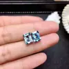 Brincos de tarraxa banhados a prata femininos estilo japonês e coreano personalidade simples geométricos quadrados brincos suíços moda legal transfronteiriços venda quente para namorada