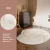 Tapete para sala de estar, redondo, imitação de caxemira, fácil de cuidar, antiderrapante, resistente à sujeira, moderno, toque de luxo, tapete de cabeceira para quarto, tapete atacado