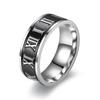 Anillos de Acero de Titanio para Hombre de Moda Europea y Americana, No se Desvanecen, con Números Romanos, Resistentes a la Corrosión, Anillos para Dedos, Joyería para Manos, Venta al por Mayor, Apilables para Usar