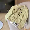 Estación Europea Otoño e Invierno Nuevo Cuello Redondo Lazo de Amor Encaje Cardigan de Punto Moda Femenina Elegante Estilo Celebridad Suéter
