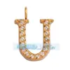 L57 Accesorios populares europeos y americanos colgante de collar con letra de circonita colgante de acero inoxidable
