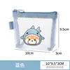 Bolsa de Armazenamento Panda Vermelho Bolsa de Moedas de Malha Transparente Bolsa de Armazenamento para Fones de Ouvido e Cabos de Dados Bolsa Portátil com Zíper para Chaves e Batom