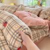Cama de vento simples quatro peças lixamento colcha capa dormitório estudantil três peças algodão lavado à água lençol pele-friendly colcha capa atacado
