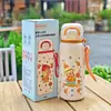 Taza Térmica de Acero Inoxidable para Doble Bebida con Dibujos, Vacío, Taza Infantil con Popote, Stitch Taza para Doble Bebida, Mickey Taza de Agua para Estudiante