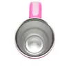 Taza de Coche con Cristales de 14 oz Termo de Acero Inoxidable 304 Asa Portátil con Diamantes Vaso Helado de Colores