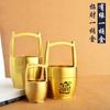 Um Balde de Presentes Criativos Jiangshan, Baldes Pequenos, Ornamentos de Mesa de Escritório, Lingotes de Latão Retrô, um Balde de Ouro