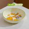 Vajilla Infantil de Tom y Jerry Set Lindo de Jerry Color Bajo Esmalte Tazones de Arroz y Platos para el Hogar Vajilla Cerámica Aptas para Lavavajillas
