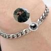 Pulseira de projeção de casal transfronteiriça europeia e americana com texto personalizado, foto, pulseira de aço de titânio para homens e mulheres, presente de aniversário para o dia dos namorados