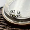 Nuevo Anillo de Plata de Ley 925 de ancla estilo frío retro flor hueca diseño de nicho femenino sentido de diseño Viento Ins Red de Internet rojo