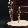 Pilão de Diamante de Latão Artesanato Instrumento Musical Xizang Pilão para Afastar Demônios Pingente Tântrico Peça de Cabo Artigos Religiosos Retrô Antigos