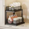 Estante de almacenamiento debajo del mueble del baño, estante multicapa multifuncional para el baño, caja de almacenamiento multicapa extraíble debajo del lavabo