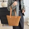 Bolso de hombro de lona de gran capacidad para mujer, estilo coreano, sencillo, de pana, para estudiantes, otoño 2023