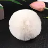 Colgante de Joyería de Bola de Piel Sintética de Conejo Rex de 8 cm Accesorios de Bola de Felpa de Invierno Accesorios DIY Accesorios de Color Caramelo para Zapatos y Sombreros