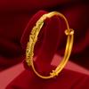 Pulsera de pavo real chapada en oro para mujer Oro de Vietnam pulsera de pavo real de boda nupcial pulsera de pavo real de empuje y extracción pulsera de dragón y fénix suministro en vivo