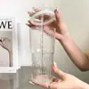 Copo de vidro para uso doméstico, alta capacidade, resistente a altas temperaturas, com tampa, canudo, copo de água, copo para chá com leite, copo de café, copo de bebida com aparência elegante