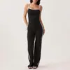 Conjunto de Ropa de Yoga Transfronterizo Ajustado Secado Rápido Bloque de Color Chaqueta de Manga Larga Conjunto de Pantalones Rectos Sueltos para Correr al Aire Libre Fitness