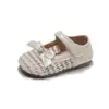 Sapatos de Couro com Laço Estilo Pequeno Chanel da Moda para Meninas 2026 Verão Novo Malha Respirável Mary Jane Sapatos de Princesa