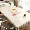 En stock, envío gratis, impermeable, a prueba de aceite, lavable, resistente al calor, alfombrilla de mesa de vidrio suave, mantel de lujo ligero, alfombrilla para mesa de café