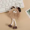 Chaveiro de Pelúcia Bola de Carvão Fofa Laço Estampado de Leopardo Pingente de Bola de Pelo Charme para Bolsa Pequeno Presente Em Estoque Atacado