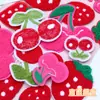 Parche Bordado de Toalla de Fruta de Dibujos Animados Parche Bordado de Cereza Fresa Estilo Lindo Decoración de Ropa Parche para Coser
