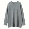 Novedad Otoño e Invierno 2026 Ropa de Punto de Cachemira para Mujer Suéter de Punto Grueso de Cuello Redondo Suéter de Punto Holgado Estilo Perezoso