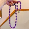 Pulsera Collar de Amethysta Natural Morado Uva Fino de Grano Grande de 10 mm Traje