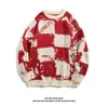 Otoño e Invierno 2024 Nuevo Estilo Estilo Perezoso Prendas de Punto Marca Trendy para Hombre Suelto Estilo Japonés Retro Color de Contraste Prendas de Punto Modernas Hombre