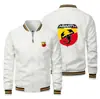 Jaqueta de baseball fina masculina para primavera e outono, casual, com logo de carro, moda masculina, estilo punk europeu e americano, jaqueta de moda de rua masculina