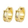 Aretes de acero inoxidable fáciles de abrochar directamente de fábrica, personalidad nicho, moda ins, microdiamantes adhesivos, acero de titanio de doble cara, aretes para mujer