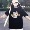 Camiseta de Algodón Puro Talla Grande Americana de Manga Corta para Mujer 2025 Nuevo Verano Holgada de Media Manga Moda y Versátil Ropa