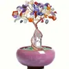 Cristal Natural Transfronterizo Pilar de Cristal Amatista Cristal de Colores Feng Shui Árbol de la Fortuna y la Suerte Muebles para el Hogar de Cristal