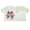 Marca de Moda Calle Deviruchi Estampado de Letras Costuras Transpirable Camiseta de Manga Corta para Hombre Verano Casual Combinable Top de Pareja
