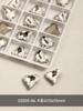 Venda quente unhas joias diamante transparente atacado Super Flash torto machado coração diamante gota de água gordura borboleta quadrada diamante branco acessórios para unhas