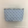 Bolsa de cosméticos de PU con estampado de gato geométrico de planta tropical y fruta, portátil para almacenamiento, bolsa de lavado para viaje