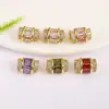 Cor de ouro 18K retentora de cor contas de zircônia microcravejadas contas de barril com furo grande acessórios de joias feitas à mão para pulseira colar