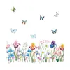 BR0127E caricatura hermosa acuarela coloridas flores pequeñas mariposa autoadhesivas pegatinas de pared decoración para el hogar habitación de niños pegatinas