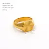 Anillo Sello con Patrón de Sol Transfronterizo Europeo y Americano, Chapado en Oro de 18 Quilates, Estilo Geométrico Simple Unisex, Versátil para el Trabajo Diario, Accesorio de Mano de Lujo Ligero