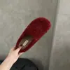 Pantuflas retro de felpa peluda para mujer, modelo nuevo elegante de otoño e invierno 2026, pantuflas de algodón tipo slip-on de punta cerrada, estilo hada perezosa