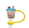 Vaso de Té de Burbujas Forma Tapa de Pajita Personalizada Cubierta Antipolvo para Pajita Tapón de Pajita de Silicona de Grado Alimenticio Listo para la Venta